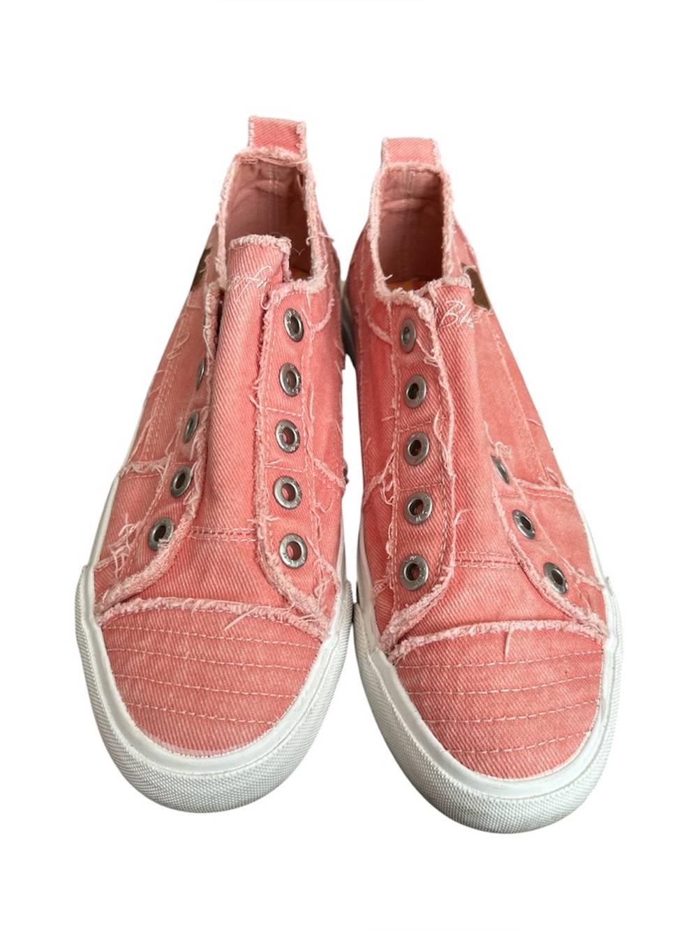 Blowfish Pink Slip-On Distressed Canvas Sneakers